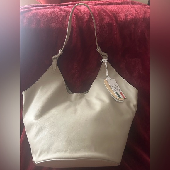 VIOLA CASTELLANI Granite Made In Italy Leather Oval Bottom Hobo Handbag - Picture 4 of 9